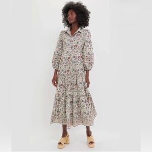 Pomander Place by Tuckernuck Flowy Smocked Tierd Mabel Maxi Dress Size XS